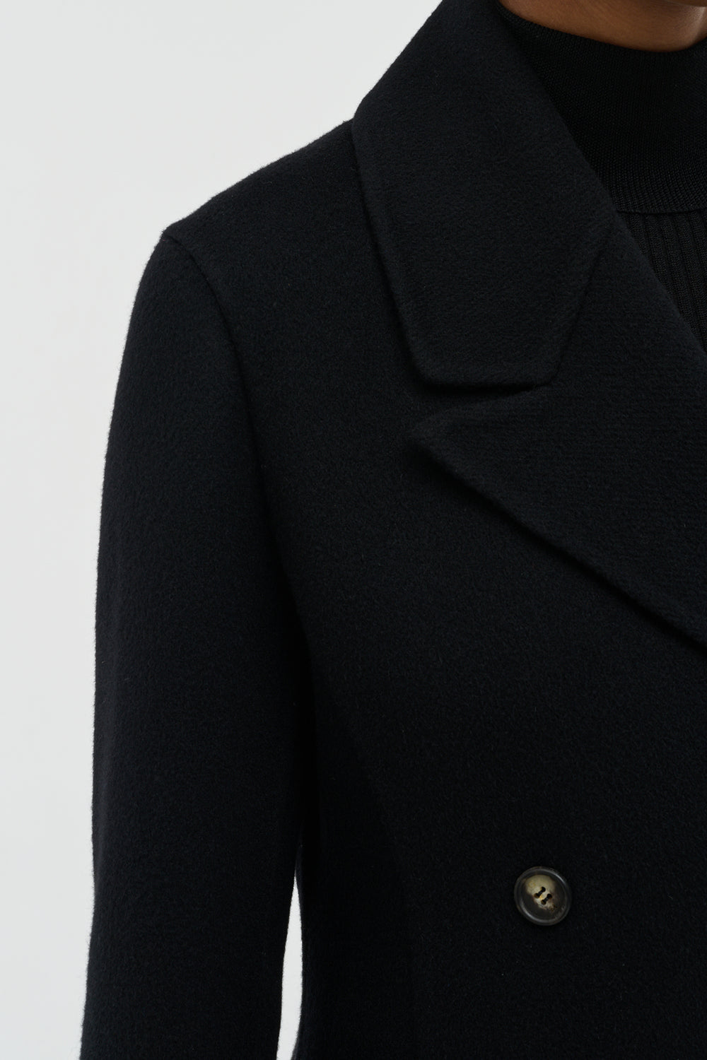 キャントウェル コート（ブラック ダブルフェイス リサイクルカシミア）