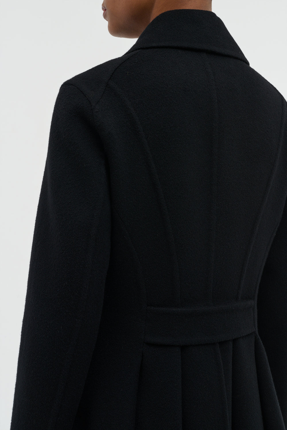 キャントウェル コート（ブラック ダブルフェイス リサイクルカシミア）