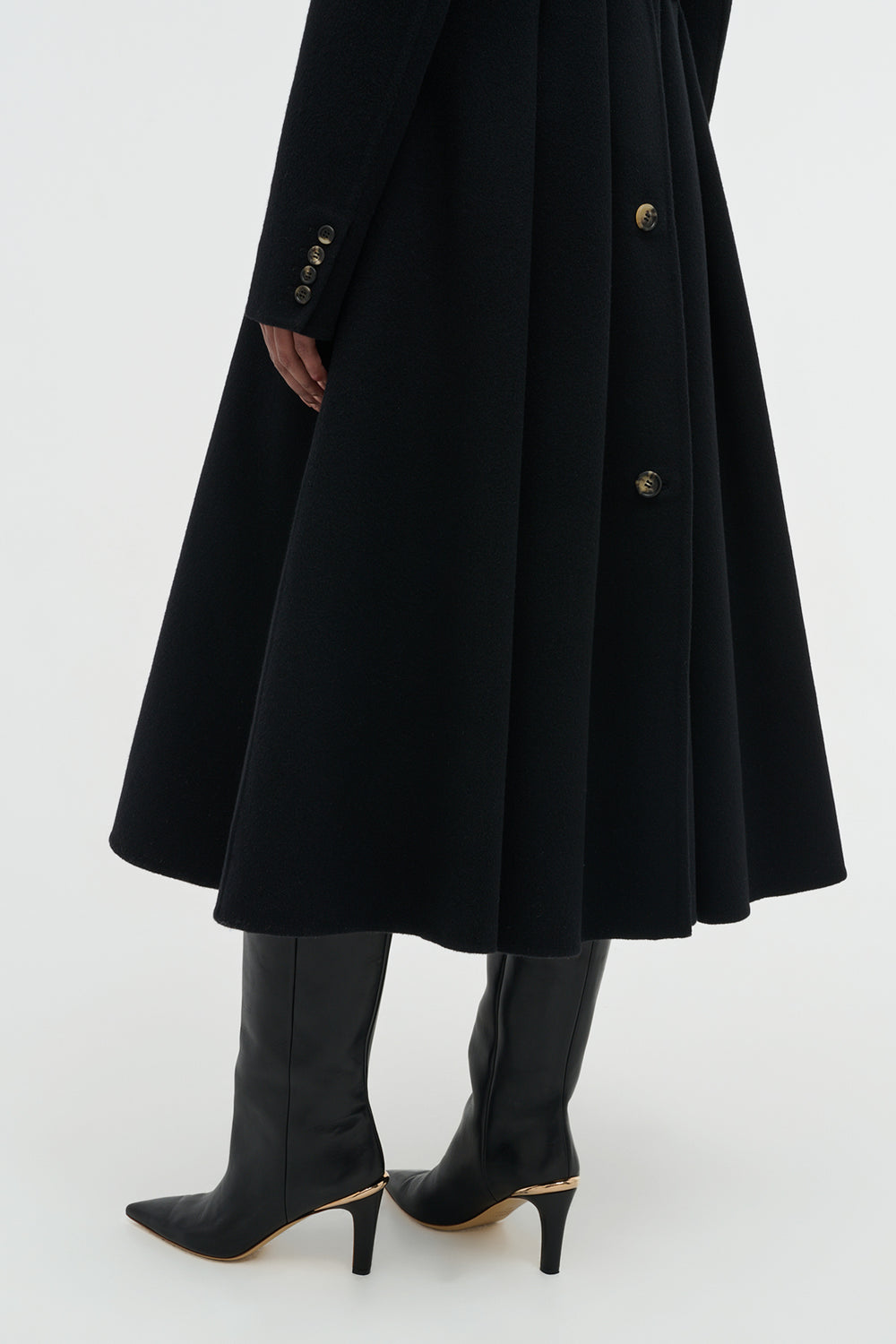 キャントウェル コート（ブラック ダブルフェイス リサイクルカシミア）