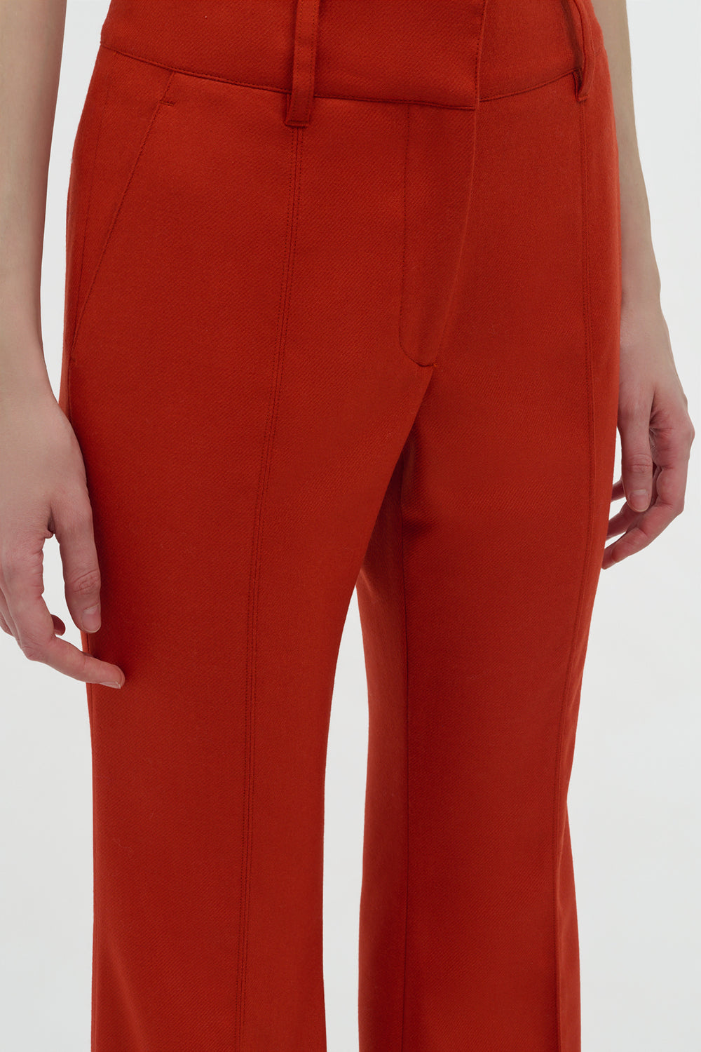 Rhein Flare Pant in Antelope Orange Wool Cashmere Flannel