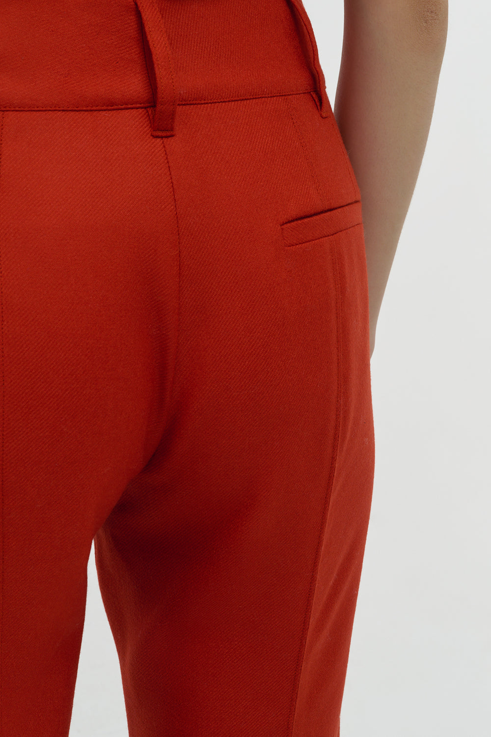 Rhein Flare Pant in Antelope Orange Wool Cashmere Flannel