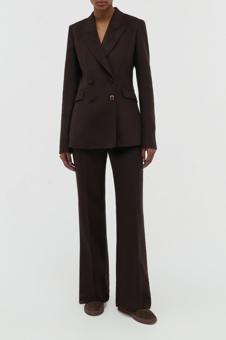Vesta Pant in Chocolate Winter Silk
