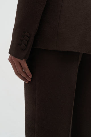 Chocolate Silk Vesta Flare Pants - Sleeve Button Detail | Gabriela Hearst