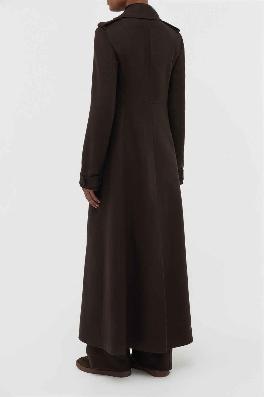 Houstt Trench Coat in Chocolate Winter Silk