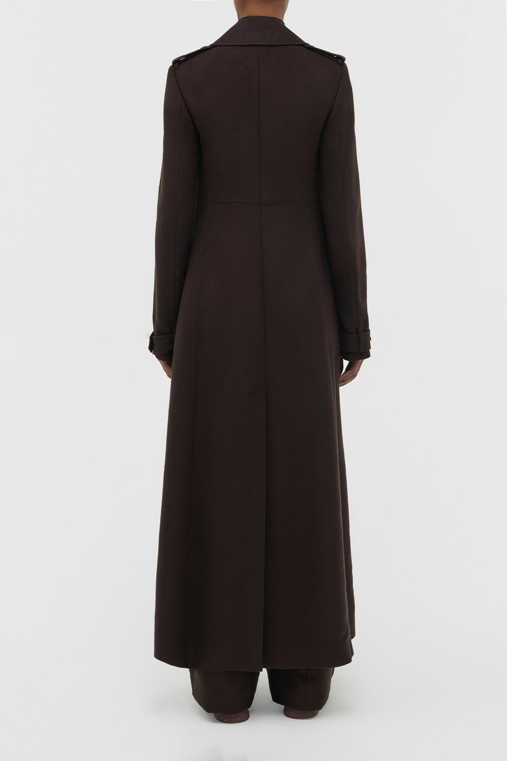 Houstt Trench Coat in Chocolate Winter Silk