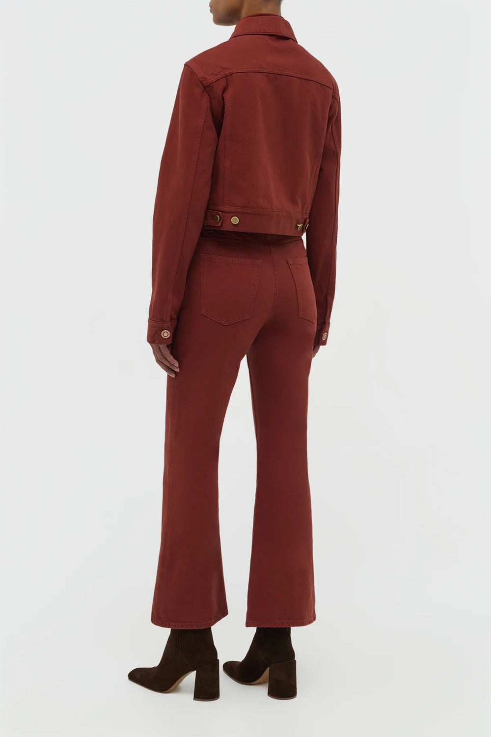 エズラ ブーツカット クロップドジーンズ（バーントシエナ リサイクルコットンデニム）