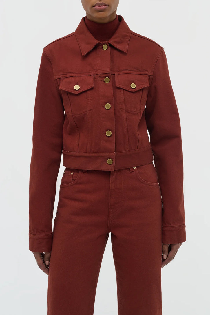 Bronte Jacket in Burnt Sienna Recycled Cotton Denim