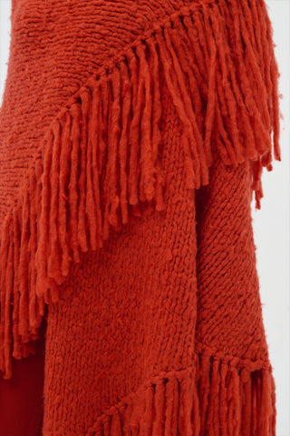 Hand-Knitted Cashmere Wrap - Fringe Texture Close-Up Detail | Gabriela Hearst