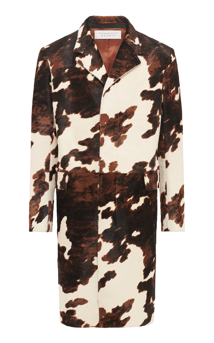 Kamari Coat in Ivory Cognac Multi Pony Hair