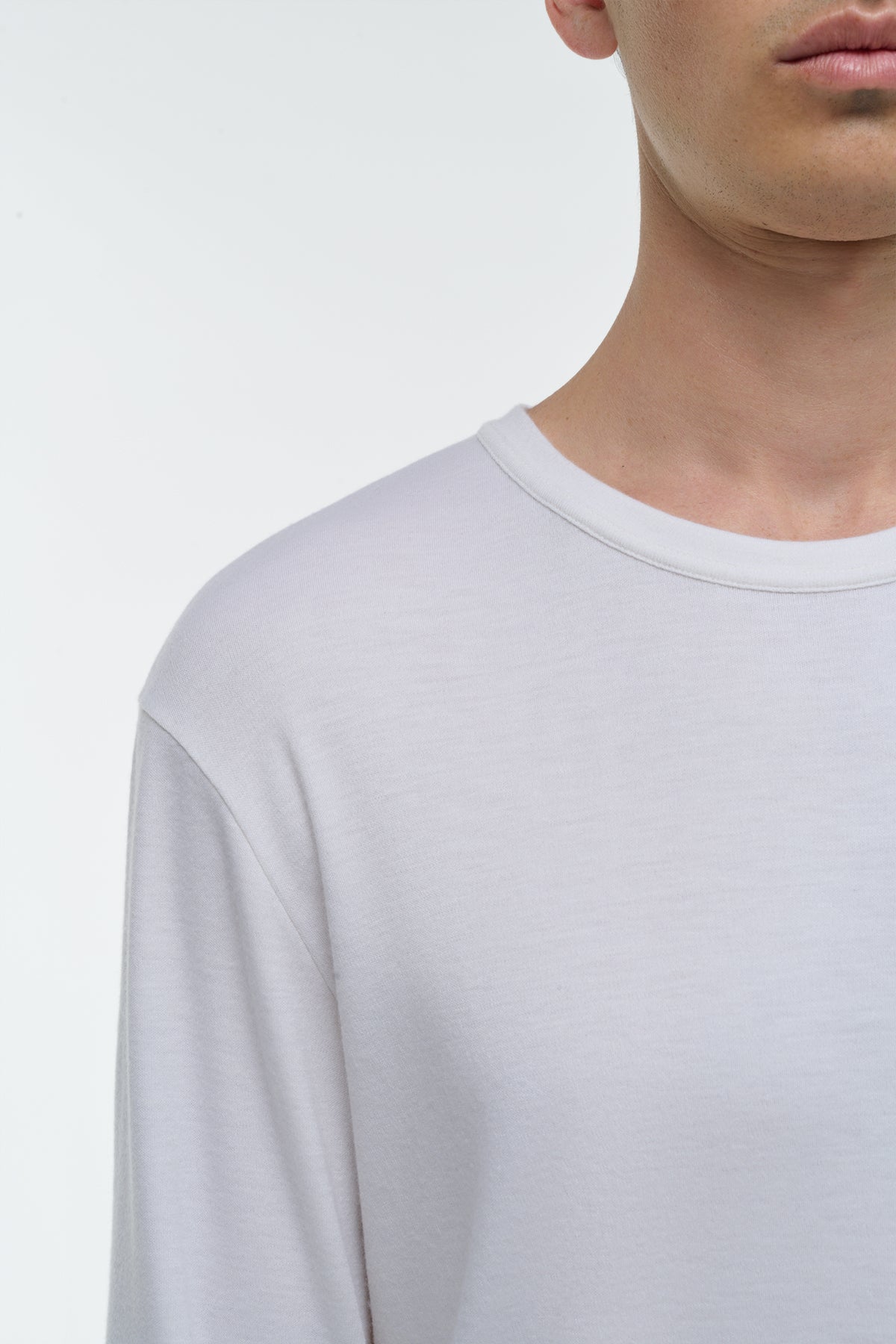 Pacific Long Sleeve T-Shirt in Ivory Cashmere Jersey