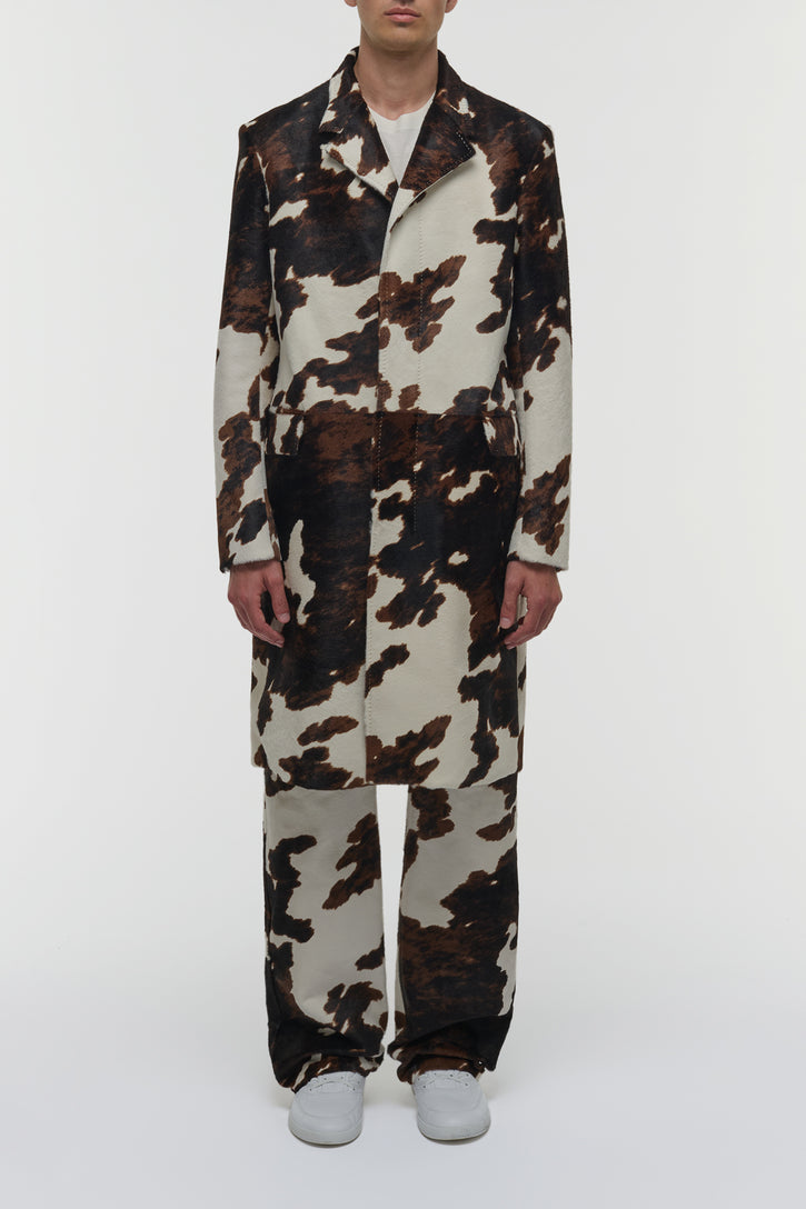 Kamari Coat in Ivory Cognac Multi Pony Hair