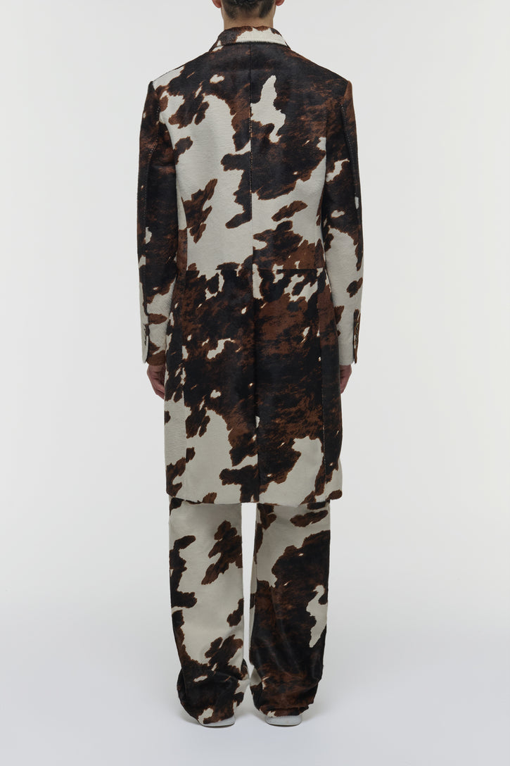 Kamari Coat in Ivory Cognac Multi Pony Hair