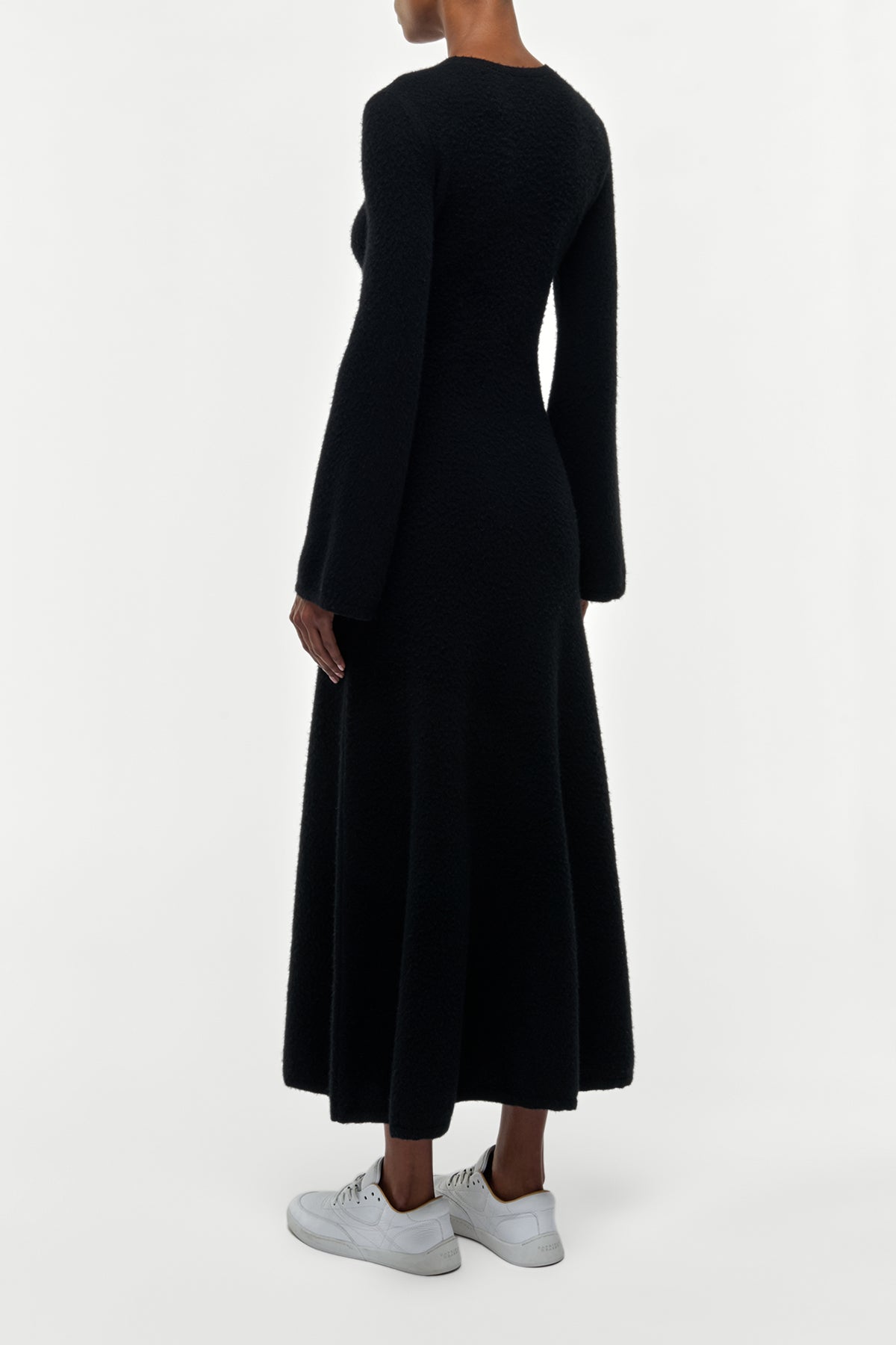 Uriel Knit Dress in Black Brushed Cashmere