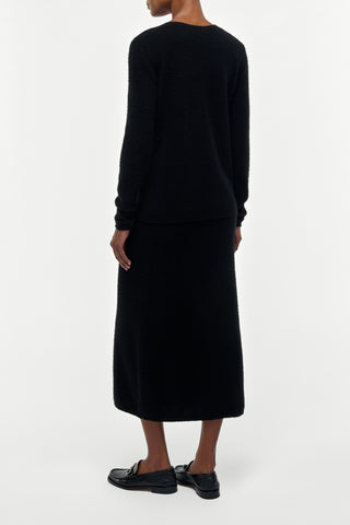 Black Brushed Cashmere Sweater - Back View On Model | Gabriela Hearst