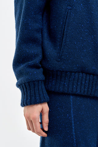 Amy Midi Skirt in Electric Navy Speckled Cashmere