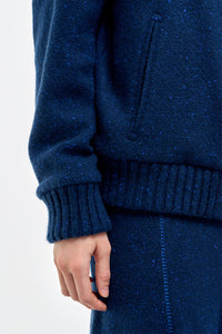 Amy Knit Midi Skirt in Electric Navy Cashmere