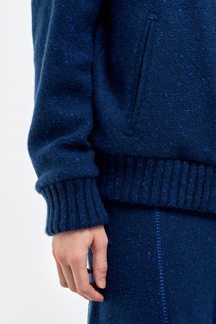 Amy Knit Midi Skirt in Electric Navy Cashmere