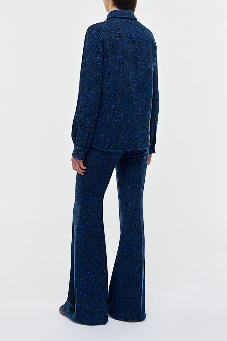 John Austin Shirt in Electric Navy Speckled Cashmere