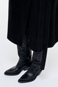 Capitana Cowboy Boot in Black Leather