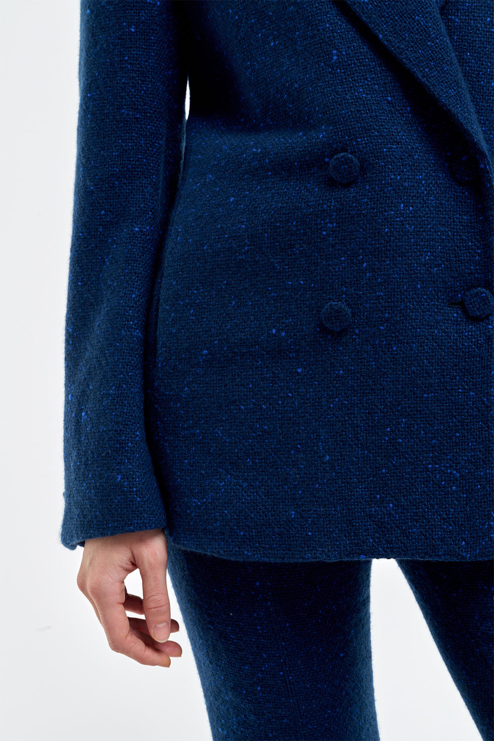 Elliot Knit Blazer in Electric Navy Speckled Cashmere