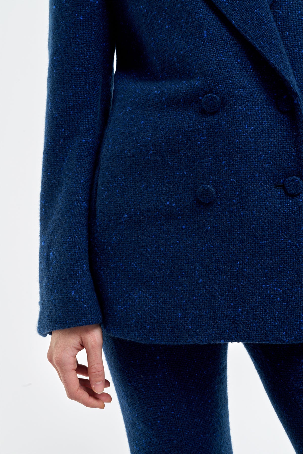 Elliot Knit Blazer in Electric Navy Speckled Cashmere