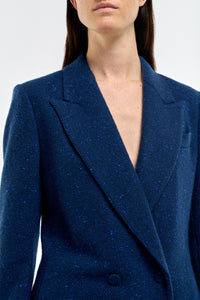 Elliot Knit Blazer in Electric Navy Speckled Cashmere