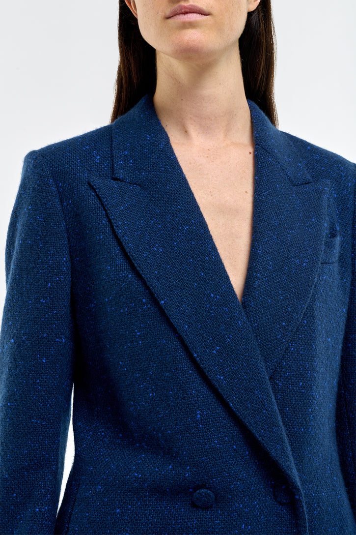 Elliot Knit Blazer in Electric Navy Speckled Cashmere