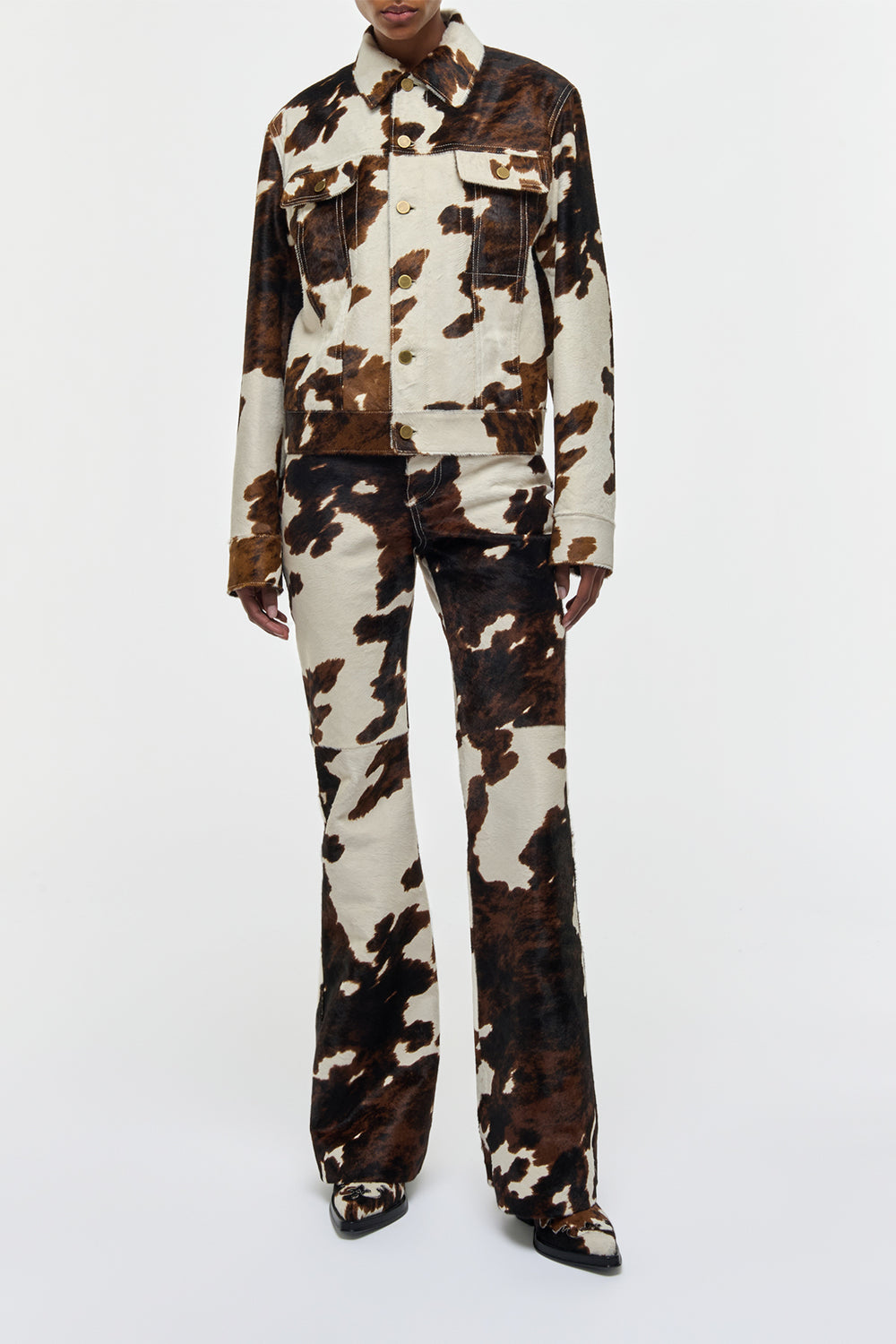 Miran Jacket in Ivory Cognac Multi Pony Hair