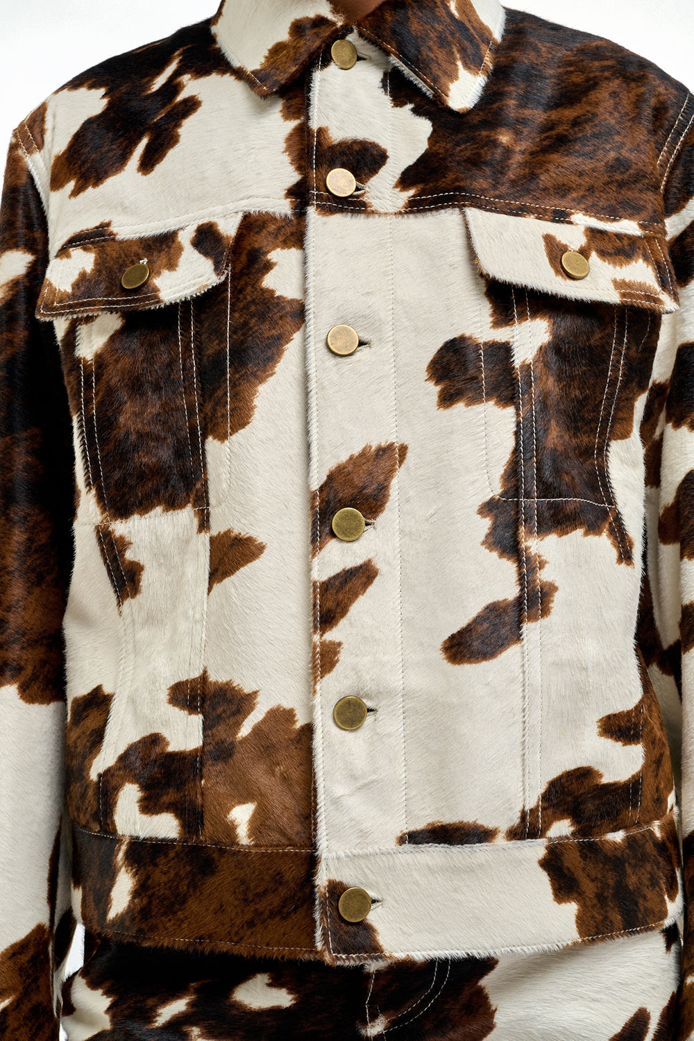 Miran Jacket in Ivory Cognac Multi Pony Hair