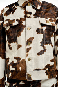 Miran Jacket in Ivory Cognac Multi Pony Hair