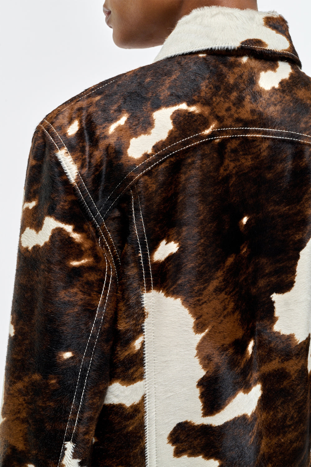 Miran Jacket in Ivory Cognac Multi Pony Hair