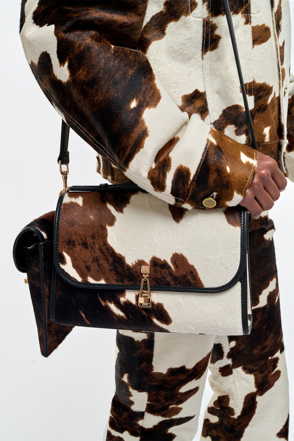 Medium Leonora Bag in Ivory Cognac Multi Pony Hair