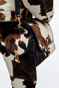 Sunglasses Pouch in Ivory Cognac Multi Pony Hair