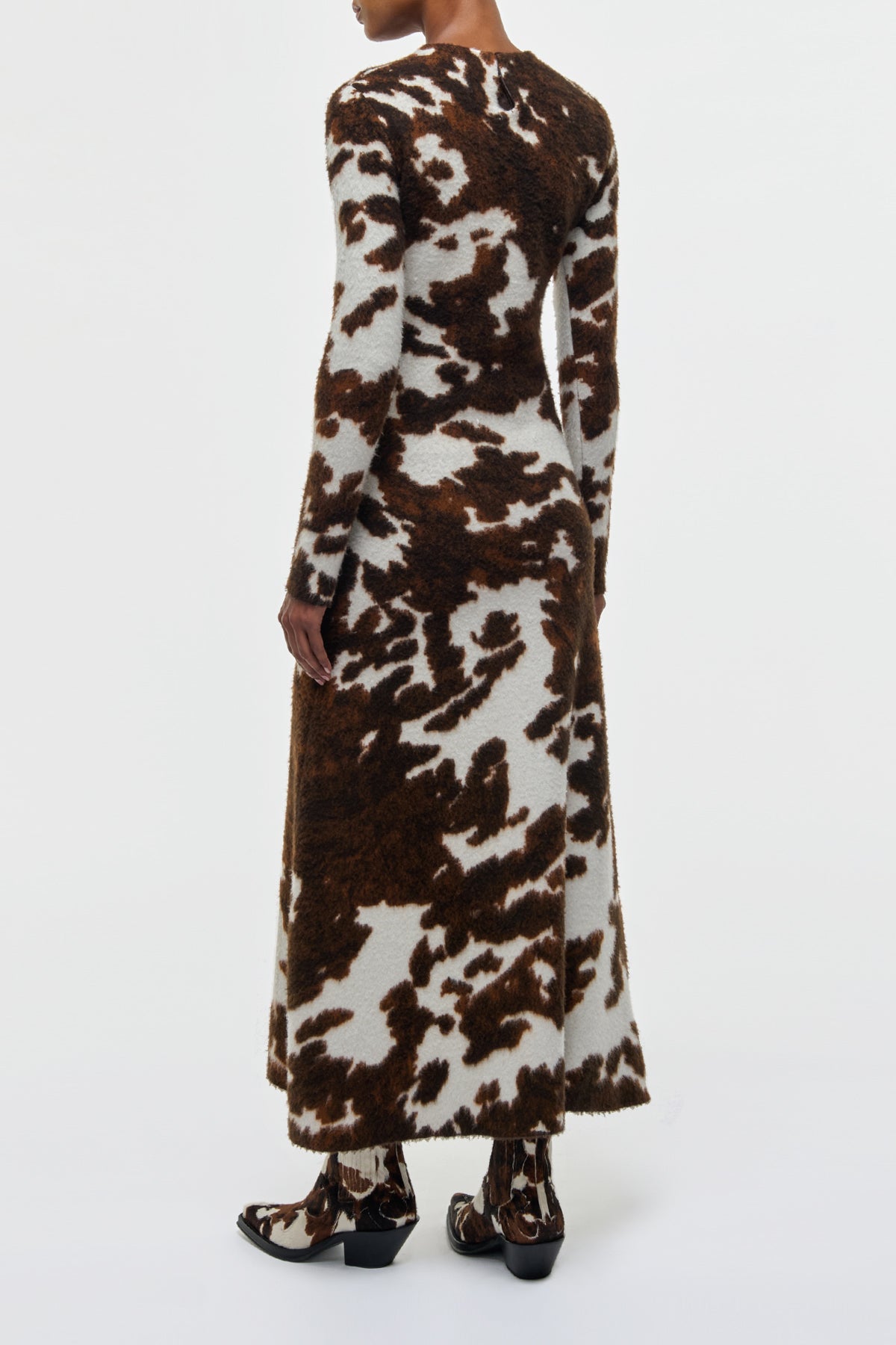 Atticus Knit Maxi Dress in Ivory Cognac Multi Cashmere