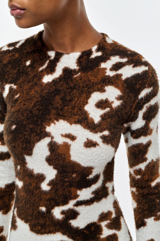 Cognac Cashmere Knit Maxi Dress - Neckline Detail Close Up | Gabriela Hearst