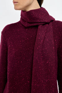 Illumina Fringe Scarf in Bordeaux Speckled Cashmere