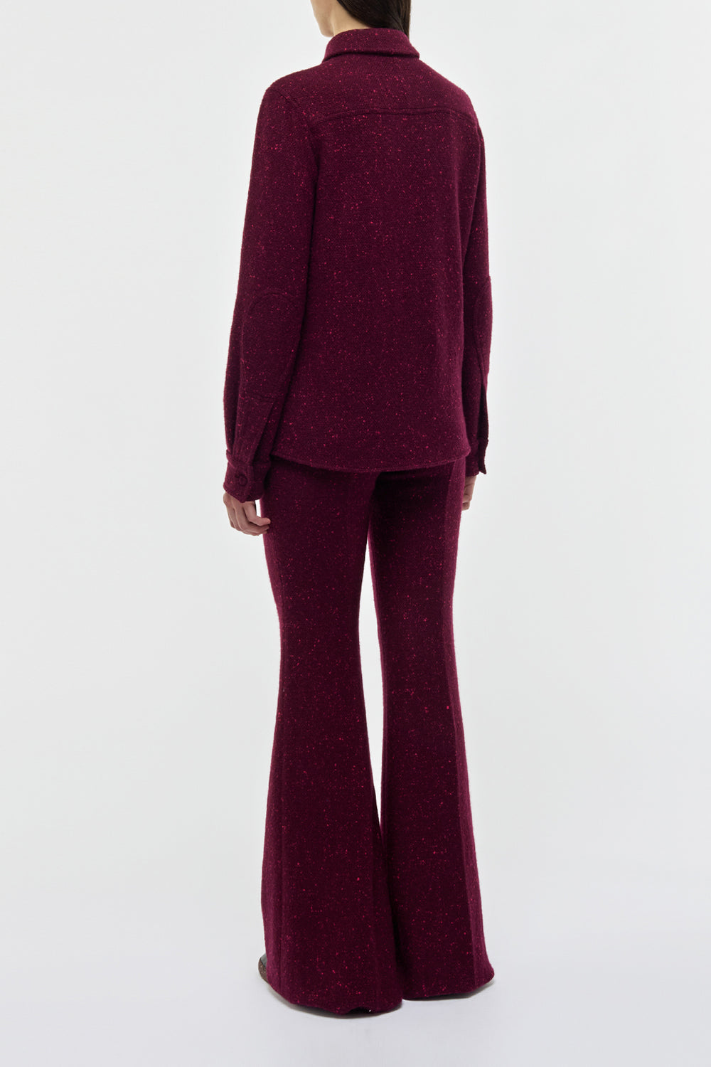 John Austin Shirt in Bordeaux Speckled Cashmere