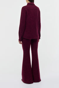 John Austin Shirt in Bordeaux Speckled Cashmere