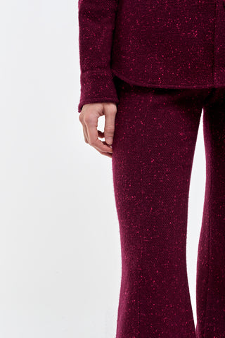 Bordeaux Speckled Cashmere Fabric - Close Up Detail | Gabriela Hearst