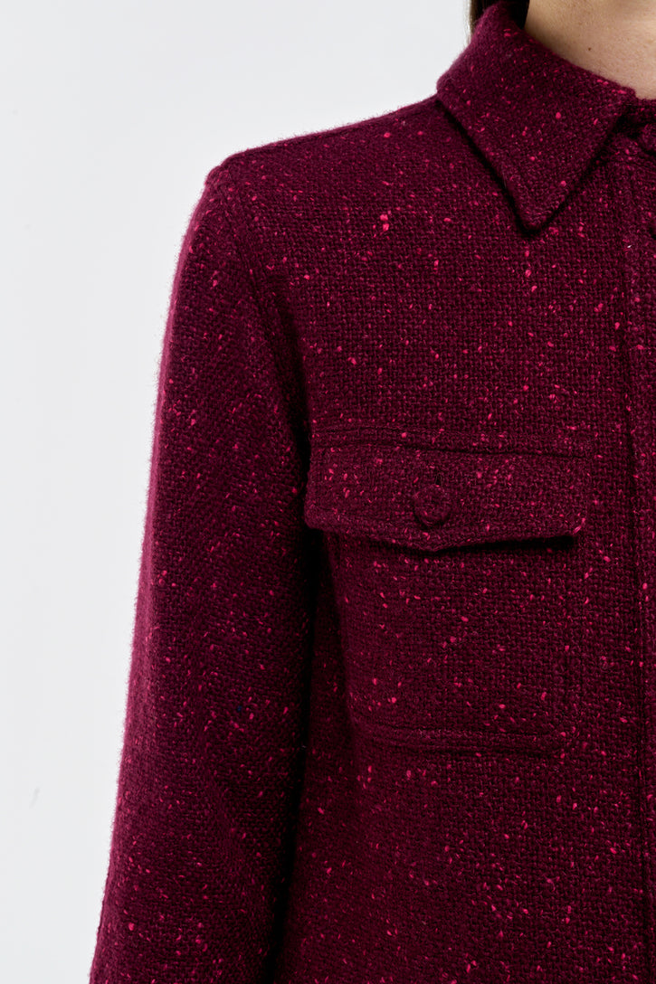 John Austin Shirt in Bordeaux Speckled Cashmere