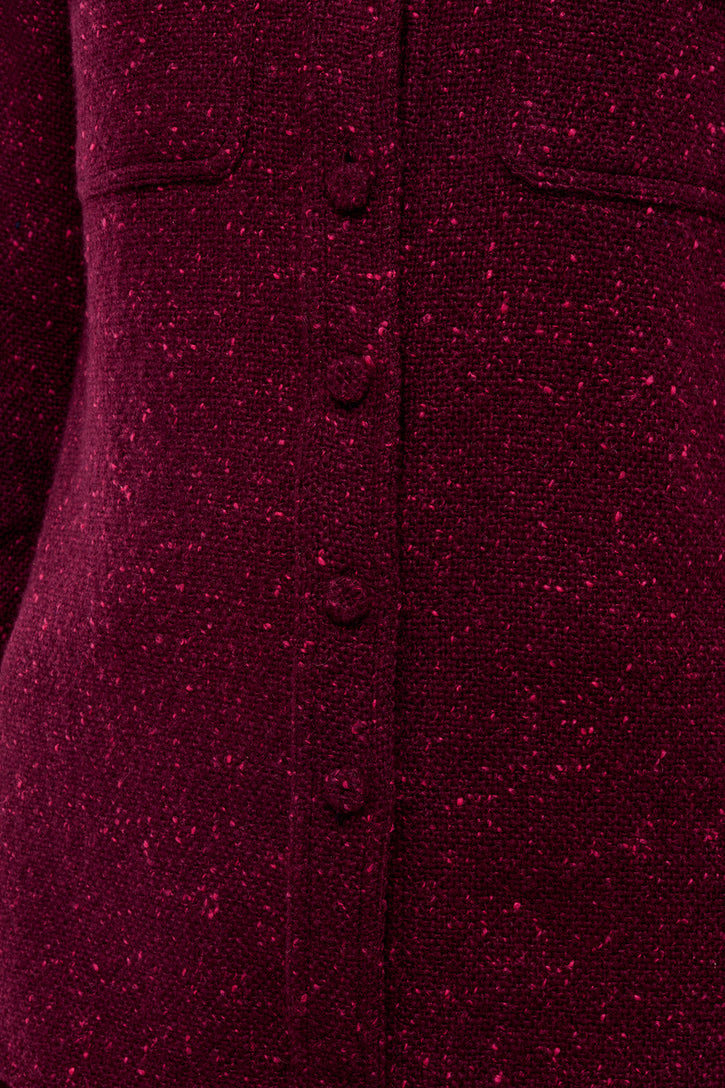 John Austin Shirt in Bordeaux Speckled Cashmere