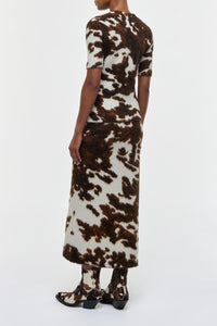 アイボリーコニャックマルチカシミアのフェドラスカート