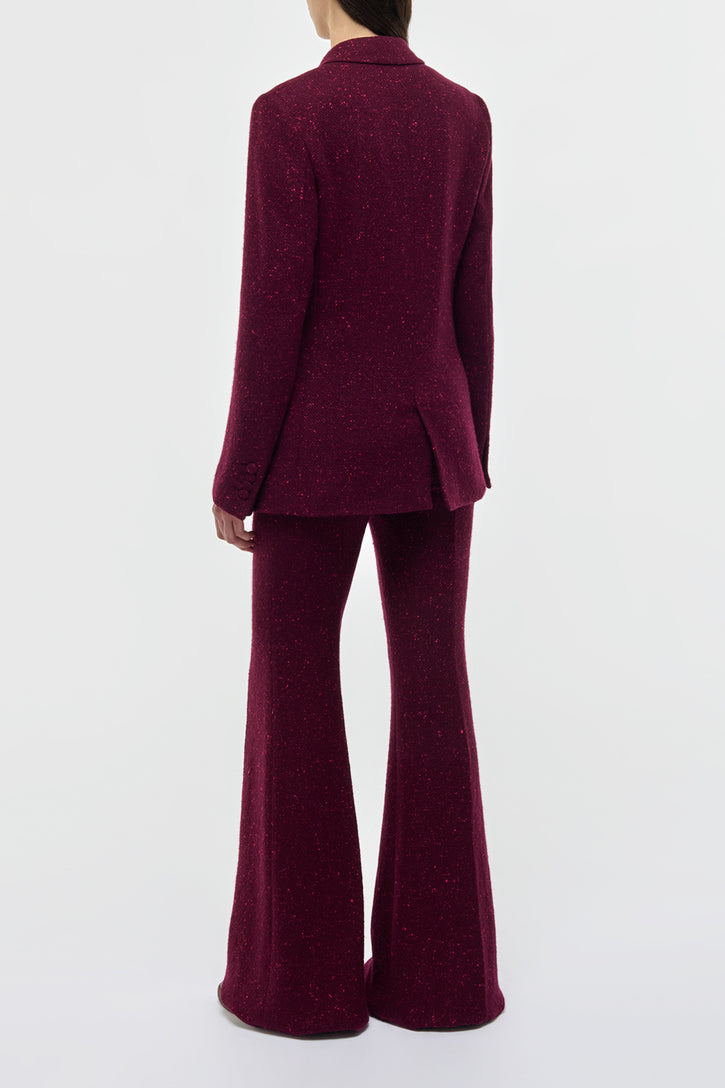 Elliot Knit Blazer in Bordeaux & Fuchsia Speckled Cashmere