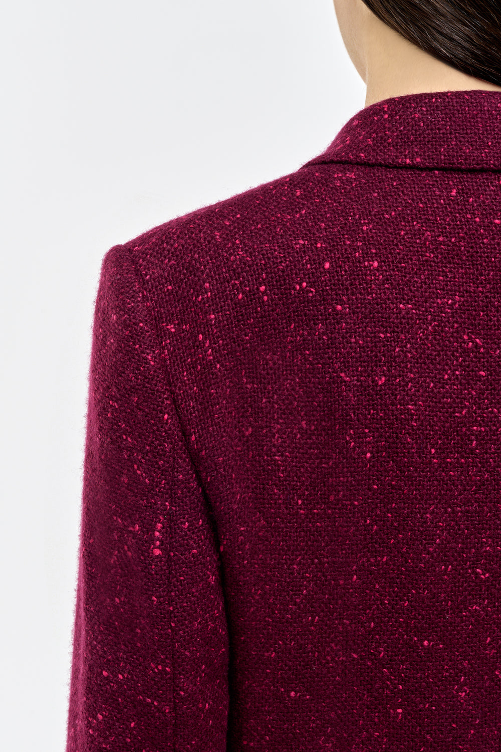 Elliot Knit Blazer in Bordeaux & Fuchsia Speckled Cashmere