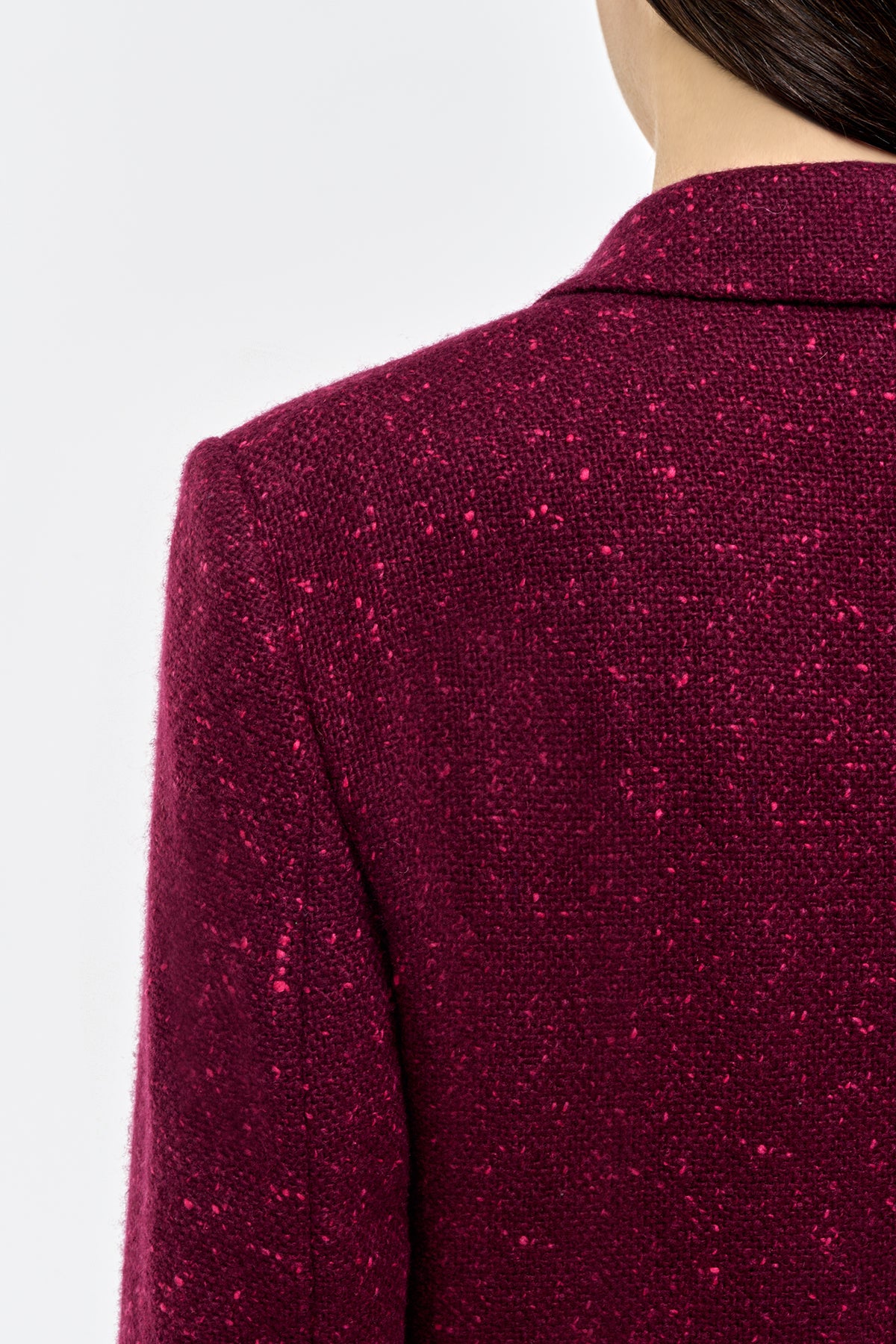 Elliot Knit Blazer in Bordeaux & Fuchsia Speckled Cashmere
