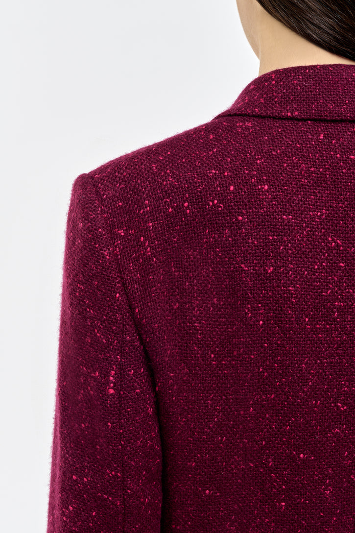 Elliot Knit Blazer in Bordeaux & Fuchsia Speckled Cashmere
