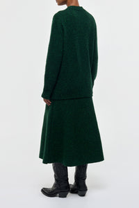 Eden Knit Skirt in English Green Speckled Cashmere