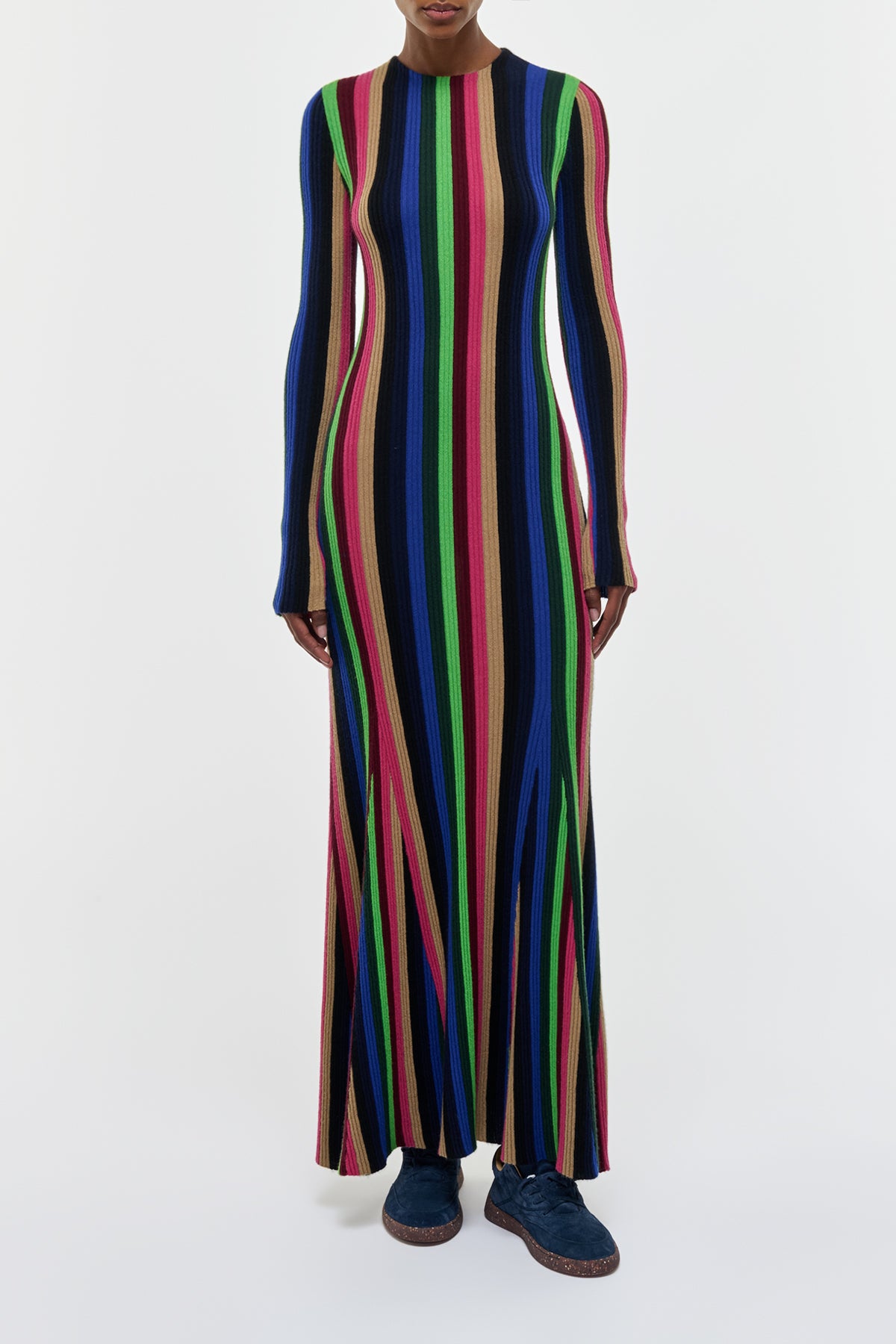 knit dress colorful Rainbow Wishes Cotton Knitted Maxi Dress