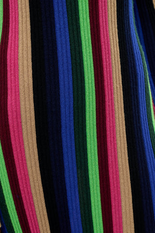 Multi Striped Cashmere Silk Knit Maxi Dress - Fabric Pattern Detail | Gabriela Hearst
