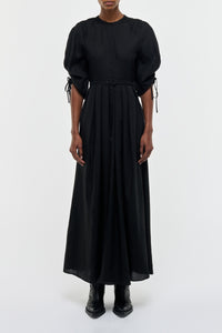 Linnea Dress in Black Aloe Linen